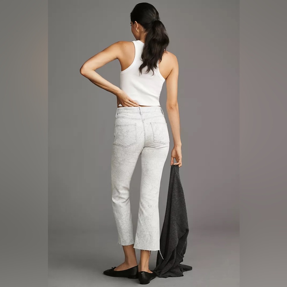 Anthropologie | The Yaya Mid-Rise Crop Flare Jeans by Pilcro Size 29 Tall - Picture 3 of 5